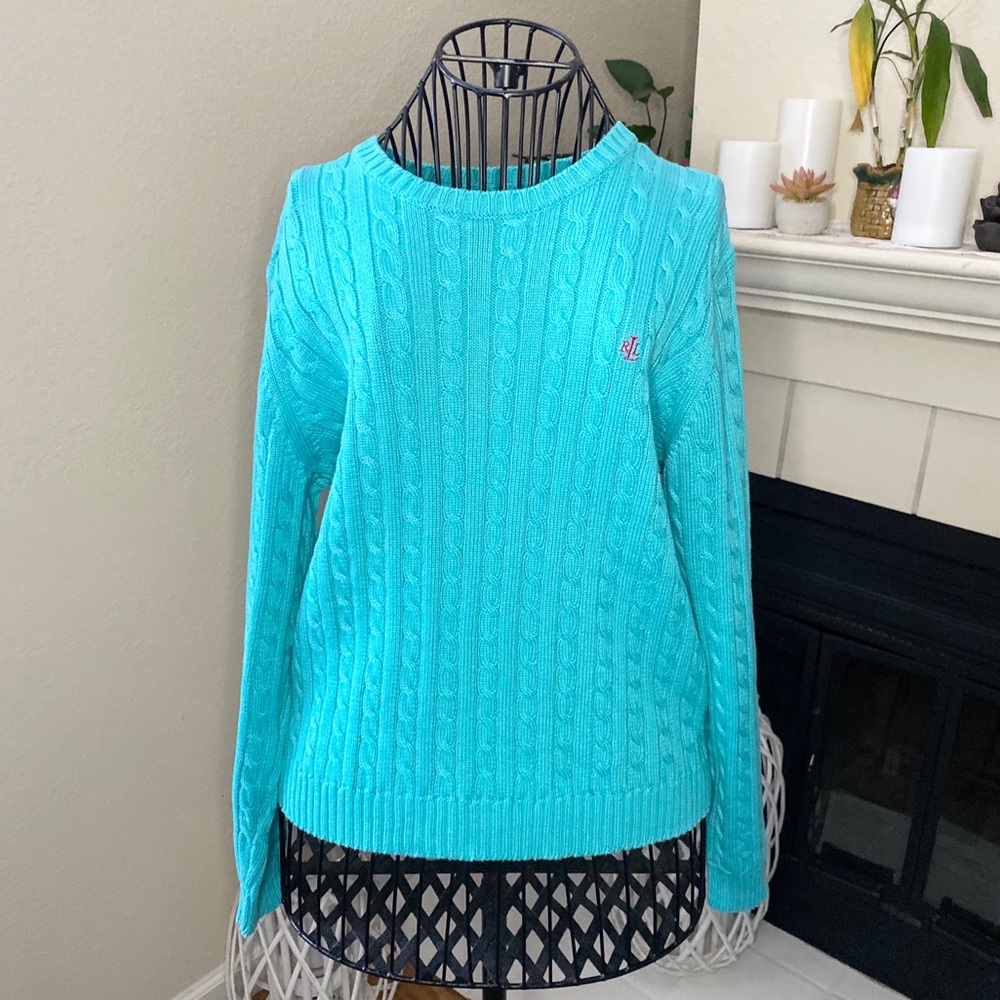 Ralph Lauren Blue Crew Neck Knit Sweater